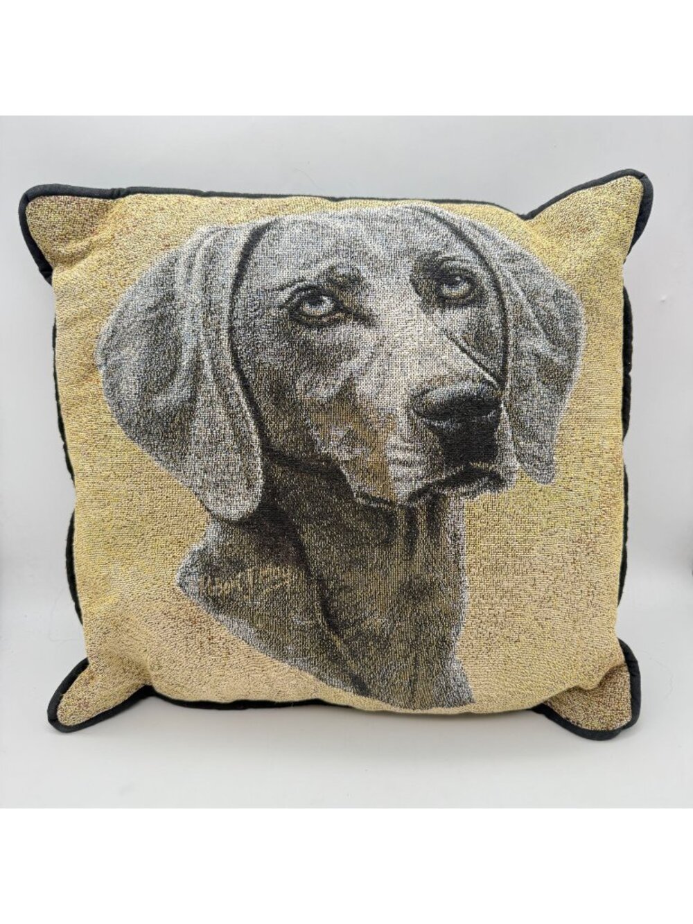 Weimaraner Dog Decorative Square Throw Pillow Tapestry Design 15 Inches